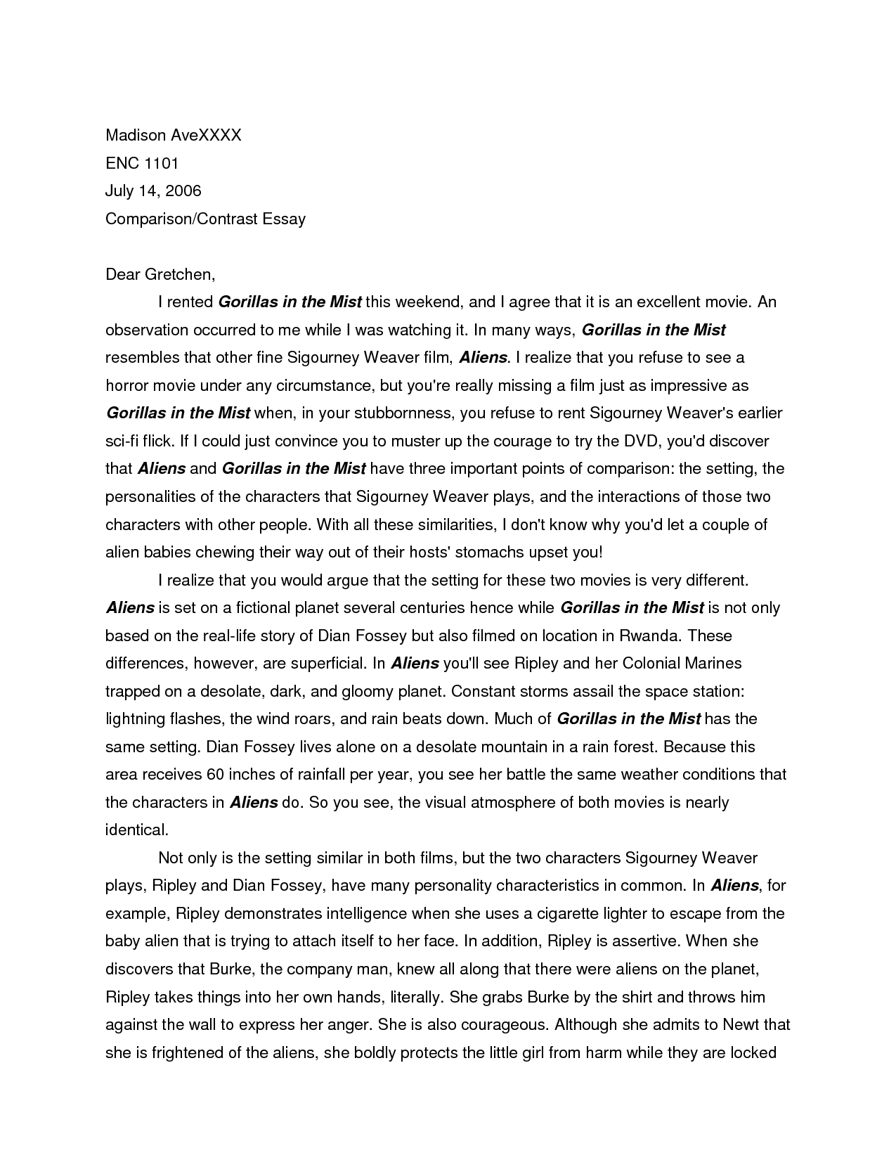 Writing an essay for college application compare and contrast