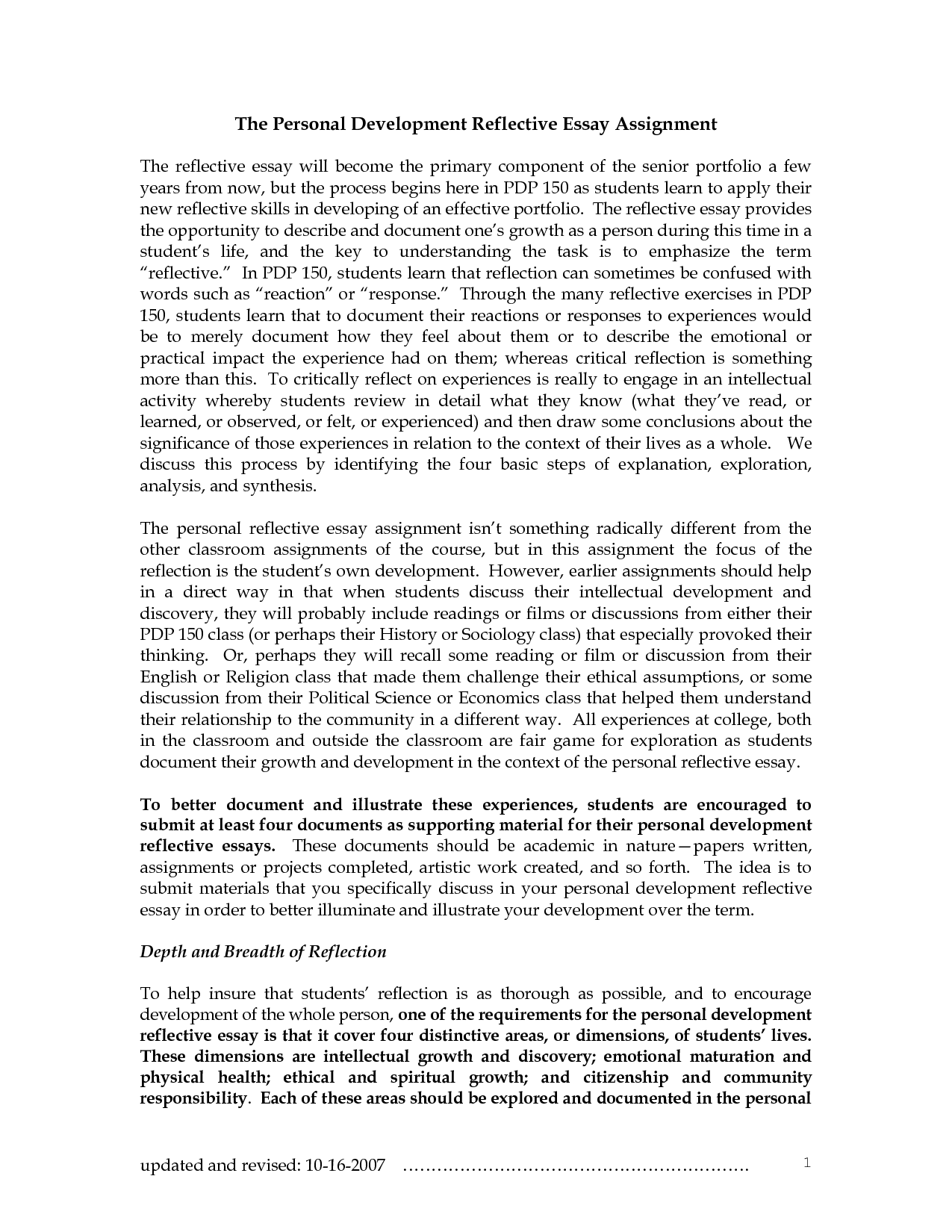 personal development plan assignment