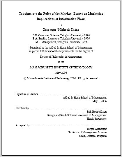 Dissertation Abstract Online Latex