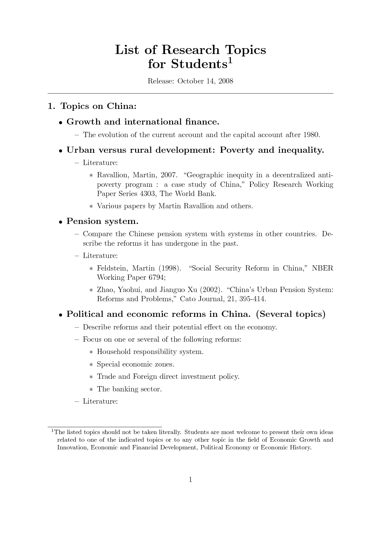topics of research papers