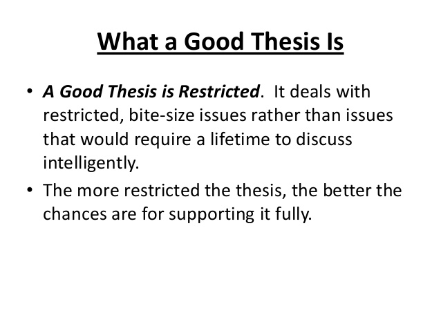 Help me make a good thesis
