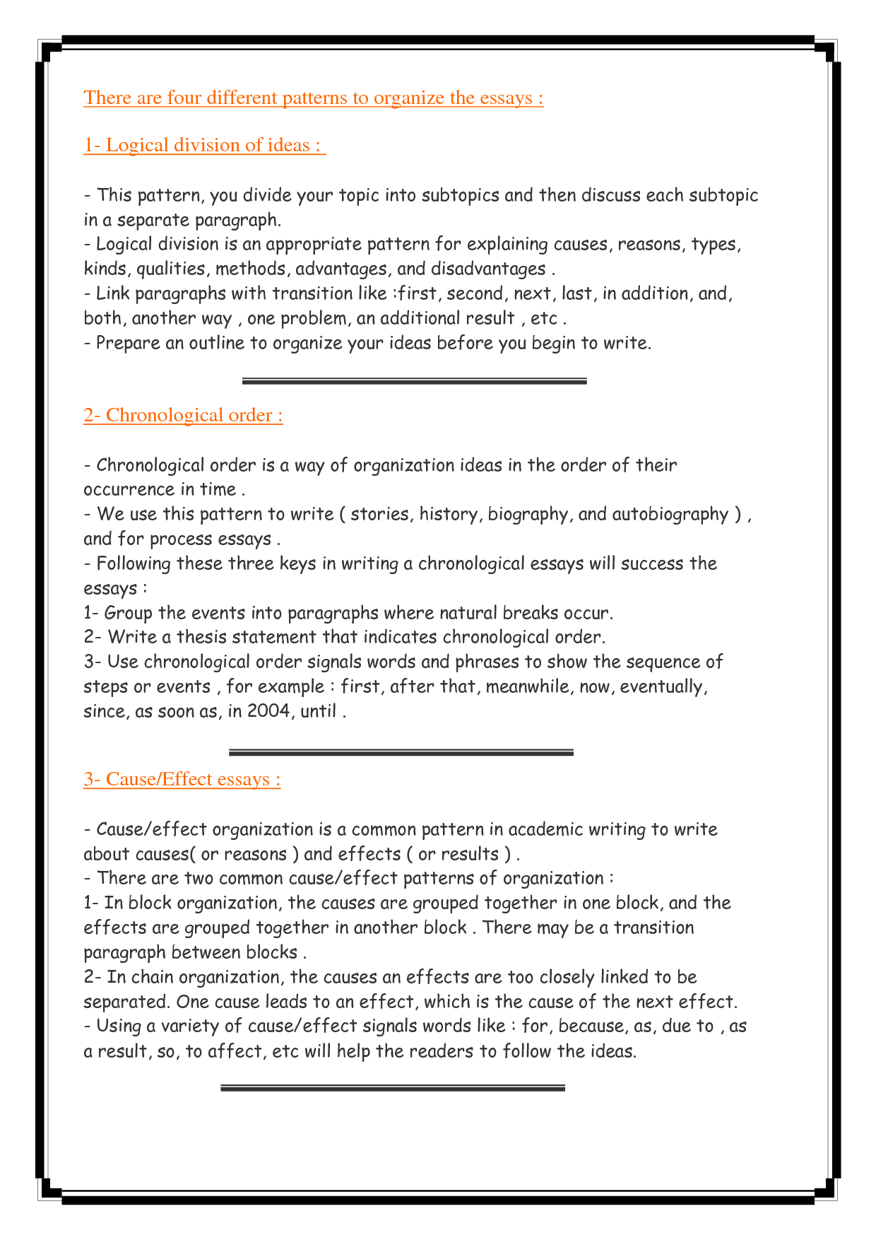 Examples Of Cause And Effect Essay Papers