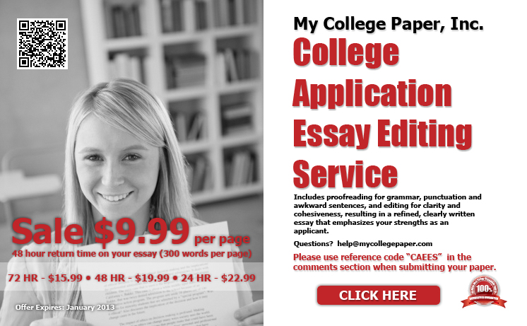 College admissions essay editing