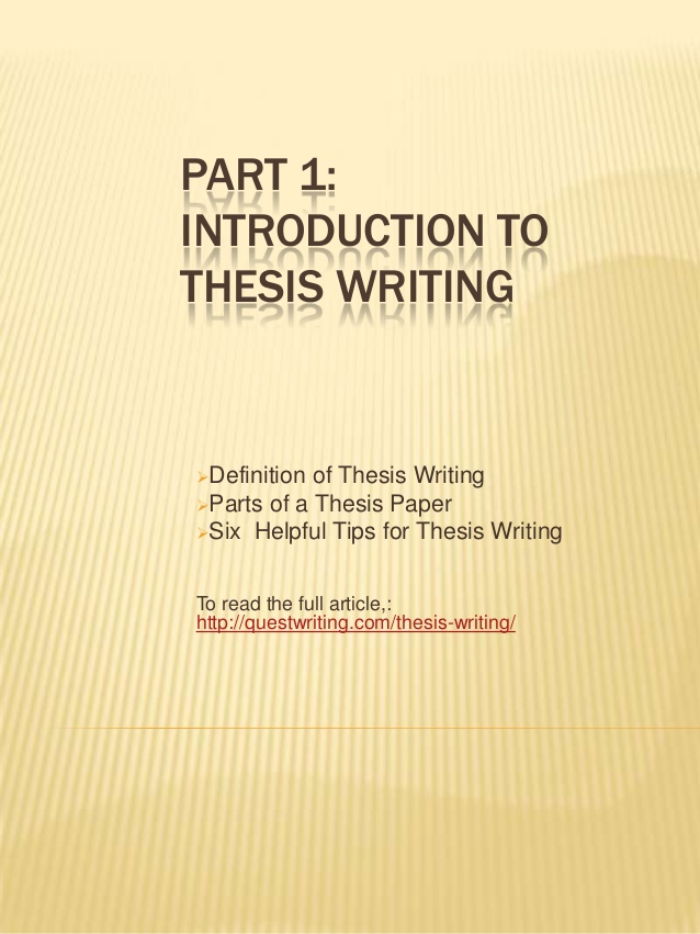 Introduction Thesis