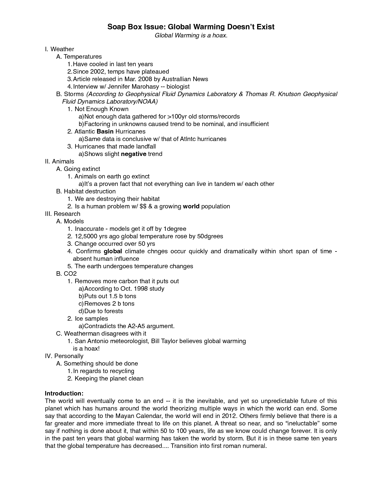 Ap English Synthesis Essay On Global Warming