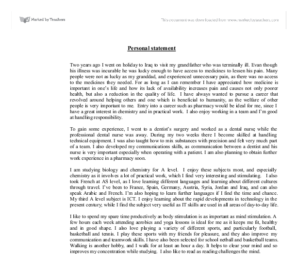 ending a personal statement