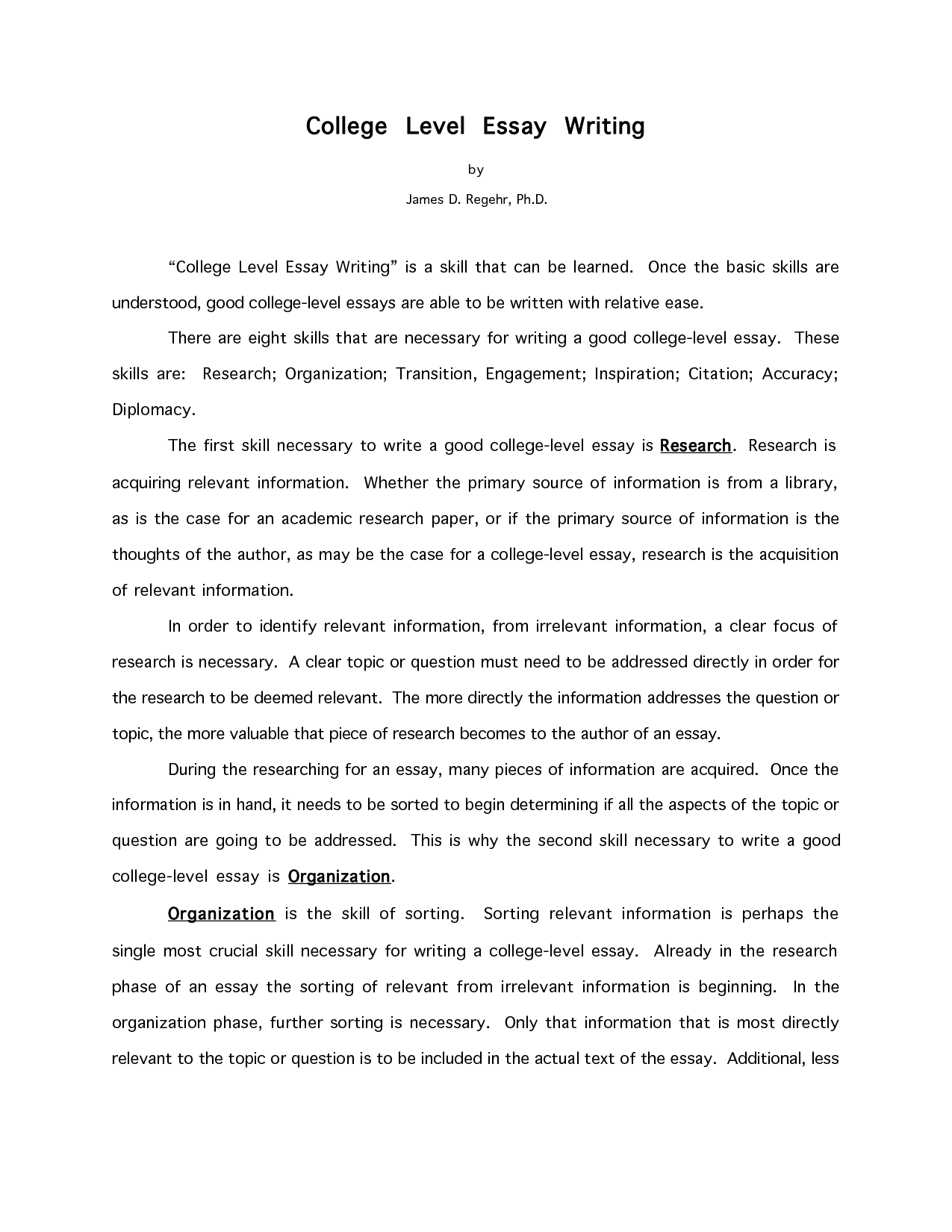 The Best College Essays Samples
