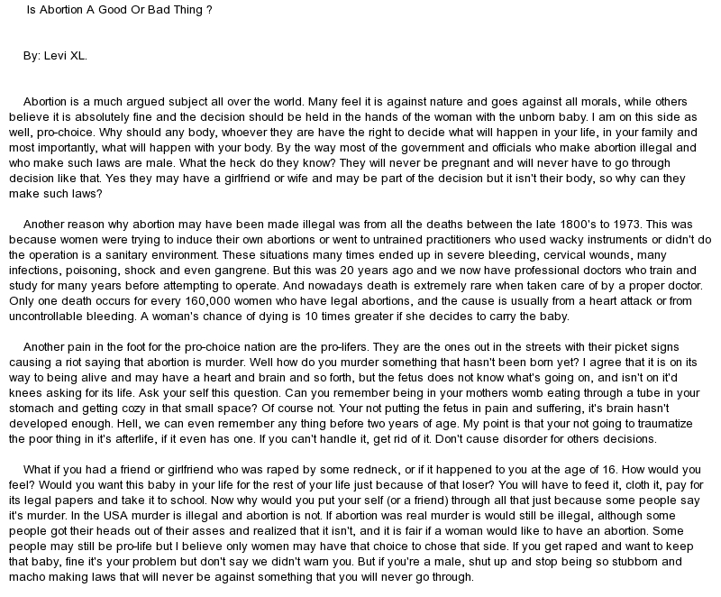abortion do we need it essay abortion do we need it essay