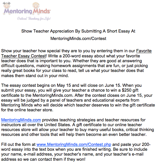 Essay writing my teacher