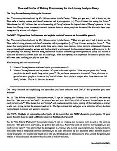 Writing Literary Analysis Essay Middle School