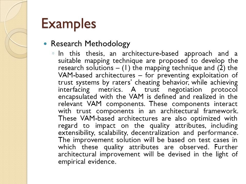 Methodology for dissertation