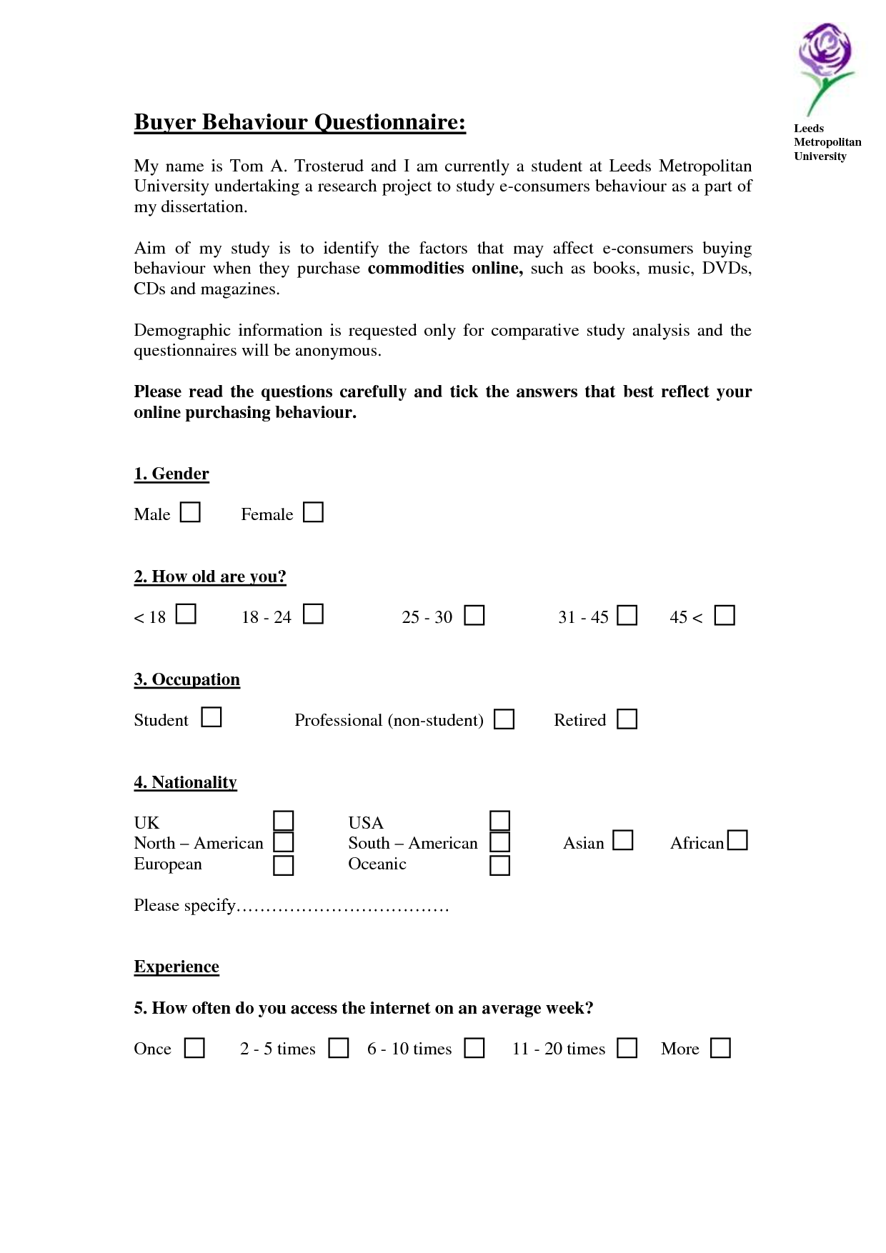 Buy a dissertation online survey
