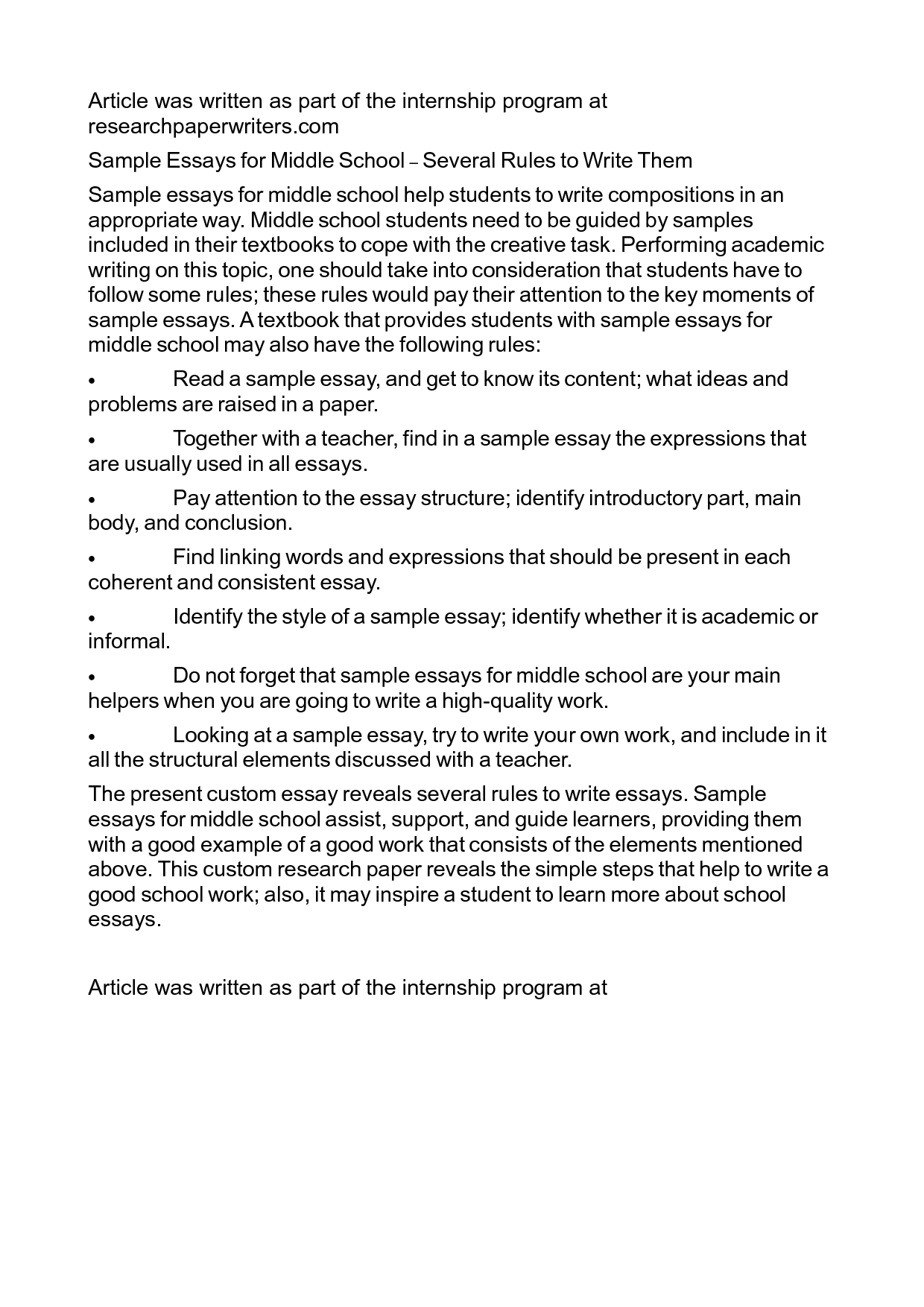 Parts of a persuasive essay middle school