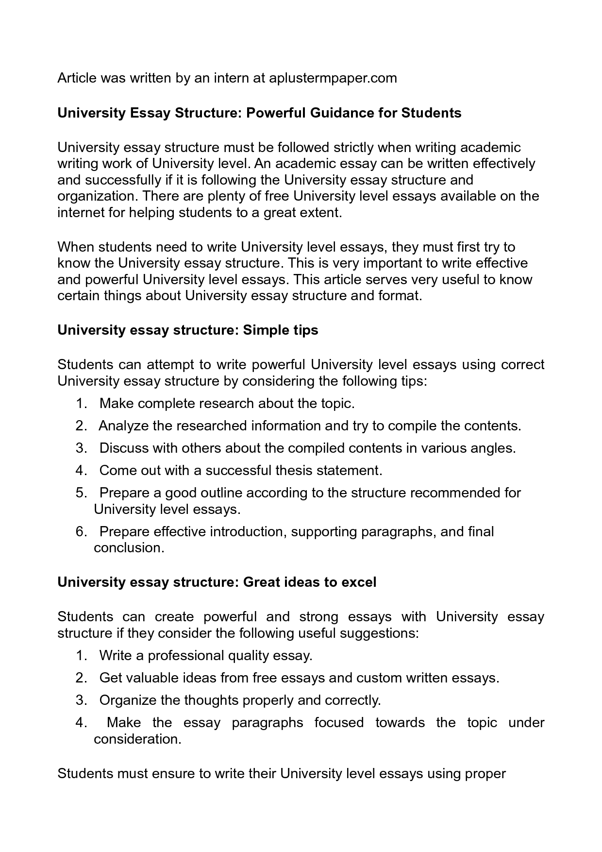 A level essay writing