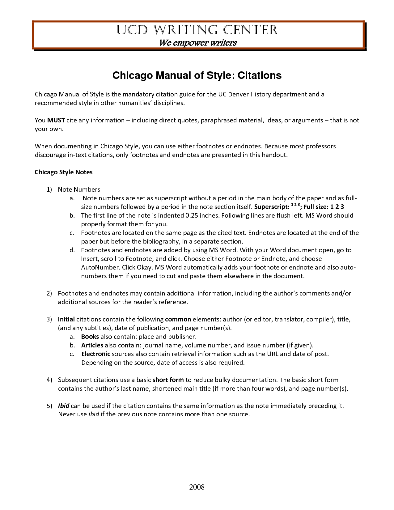 Turabian style of writing papers