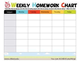 Free Homework Chart