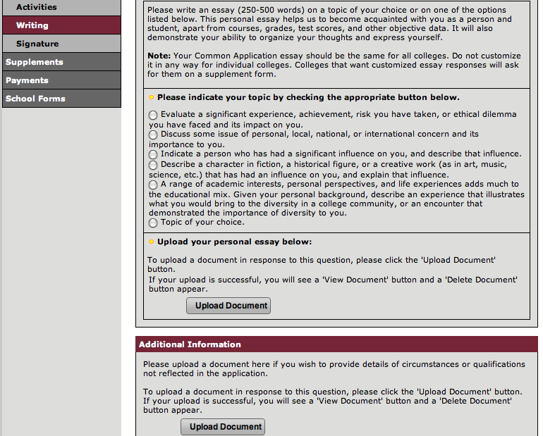 yale essay