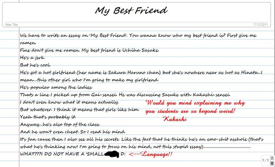 Write an essay about friendship