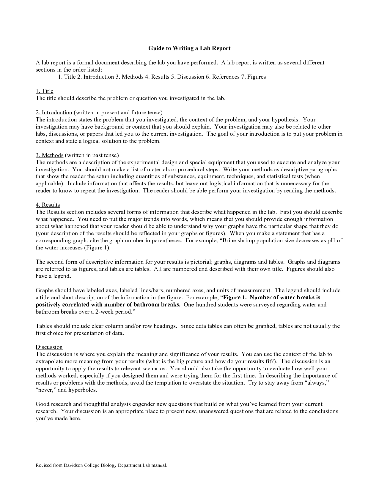 Sample chem lab report