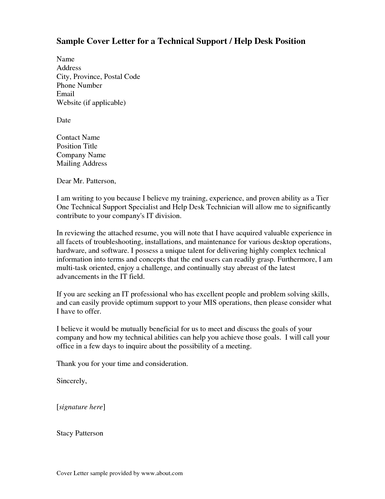 Help With Cover Letters