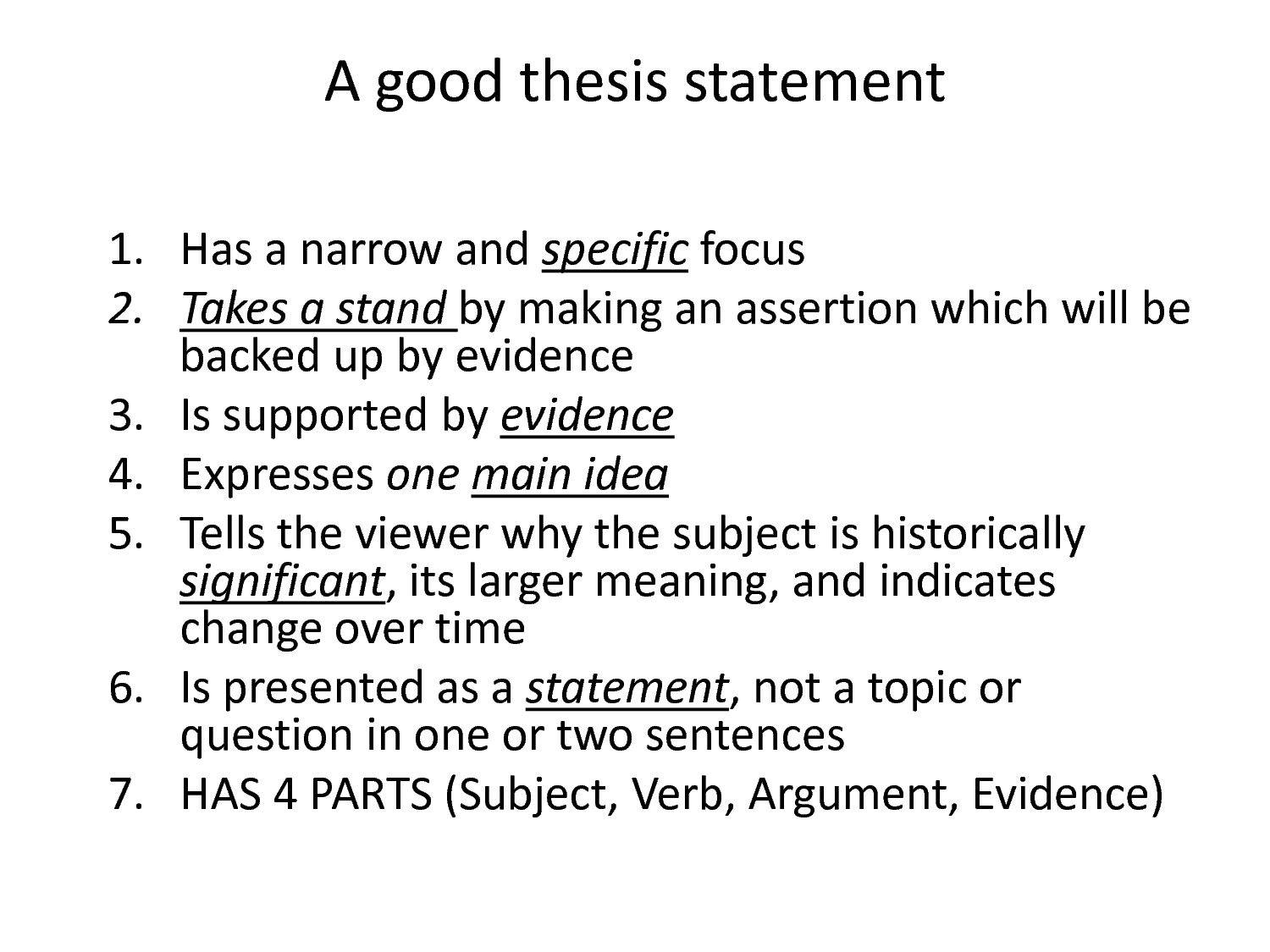 thesis statement about change