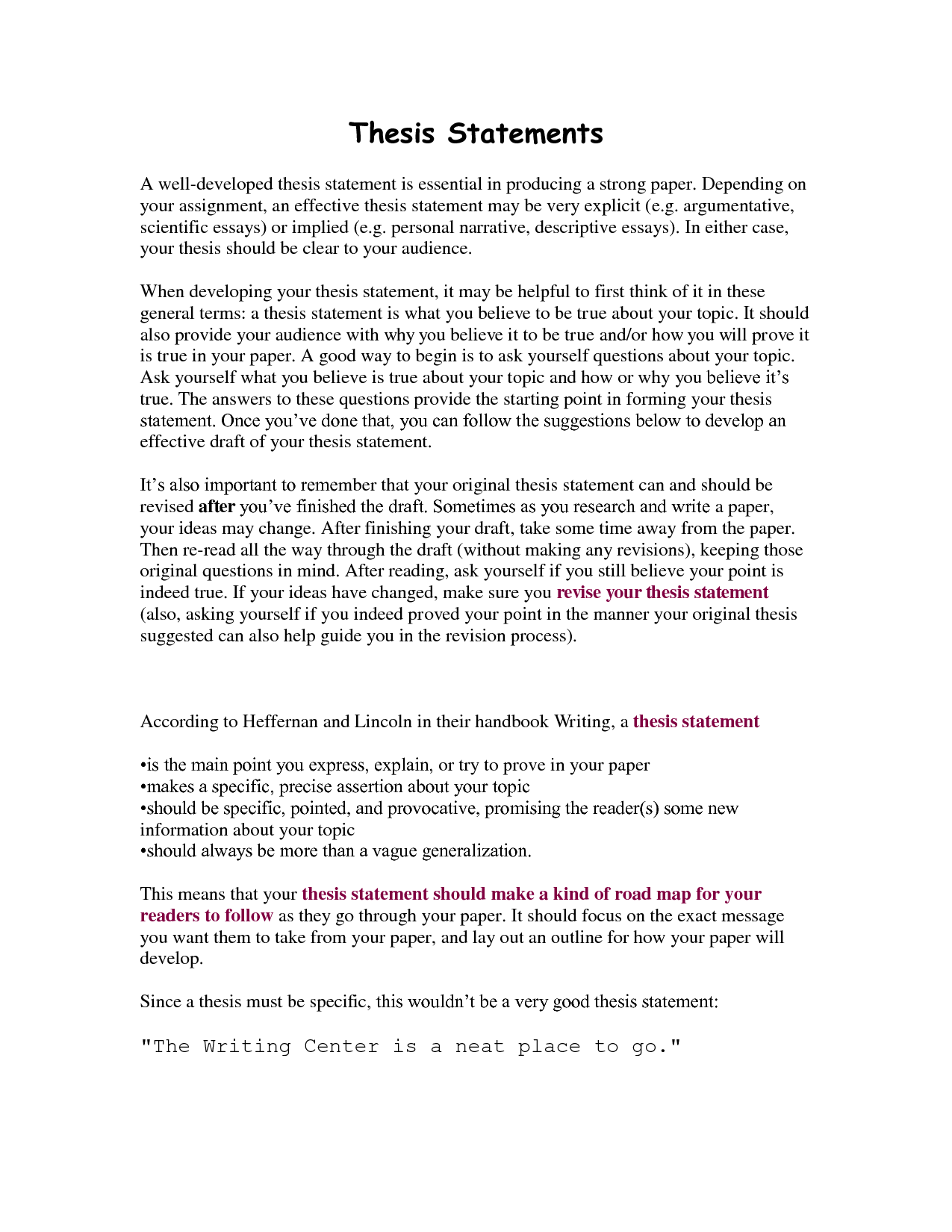thesis statement for research paper example
