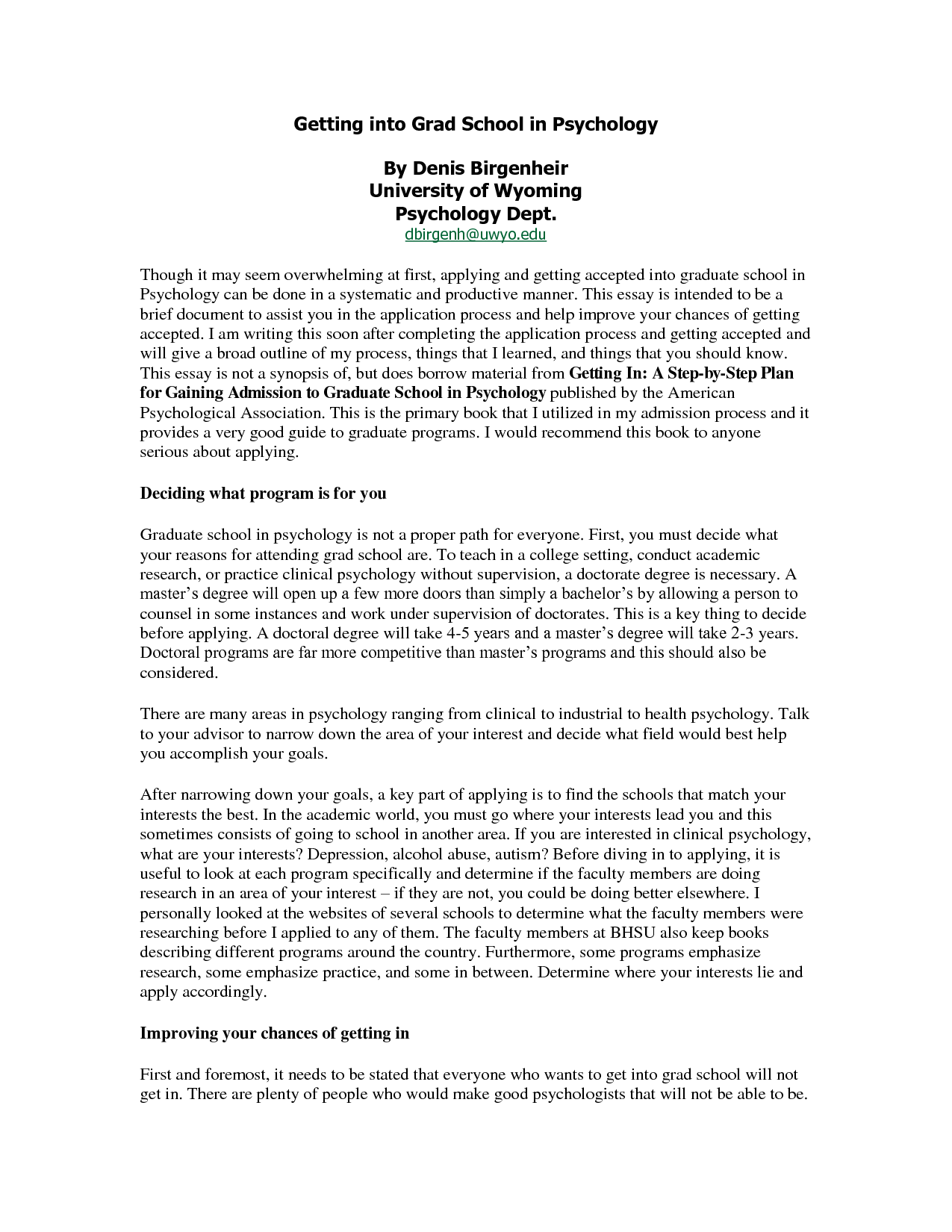 Personal essay for graduate school application how to write