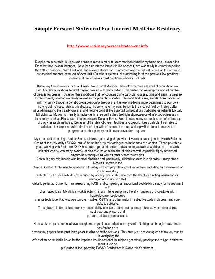 Medical residency personal statement services